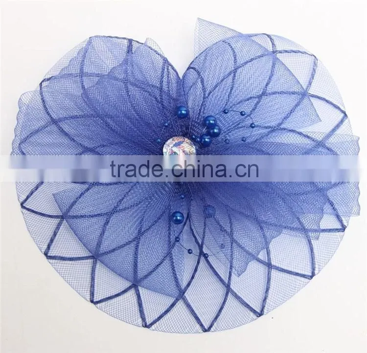 DSFC0001 Vintage Wedding Holiday Fascinator Cocktail Hat For Women French Veiling Hair Headband Lady Party Accessory