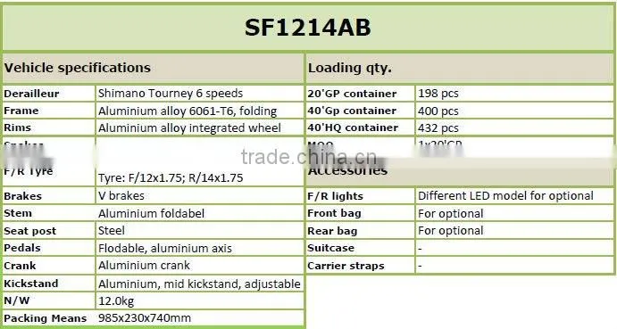 Fuerdi exclusive patented product mini aluminium folding bicycle