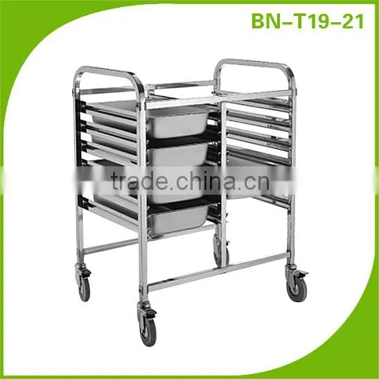 Europea Style Double Row Stainless Steel Tray Rack Trolley/Mobile Gastronorm Rack Trolley BN-T19~21