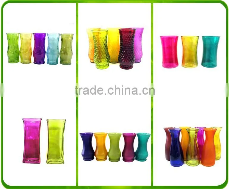 Wholesale Glass Vase Glass Vase Slanted Clear Glass Vase