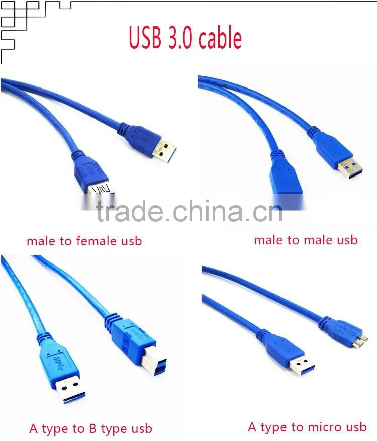 High quality male to female usb 3.0 cable data cable for computer camera