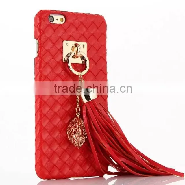 Luxury Vintage Tassel Metal Hook PU Leather Hard Mobile Phone Cover Case For iPhone 6 G 6S Plus