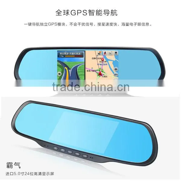 5 inch rearview mirror gps wireless camera dvr recorder wifi bluetooth