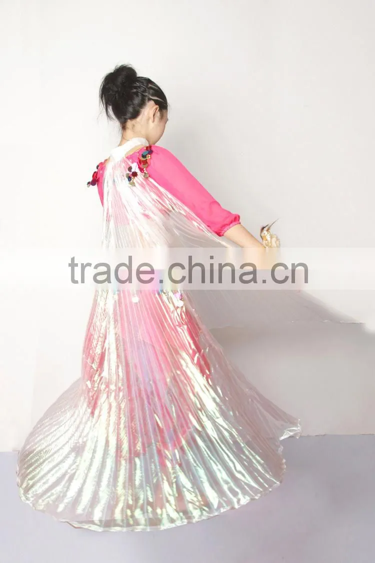Transparent Silver Belly Dance Wings , Children Belly Dance Isis Wings