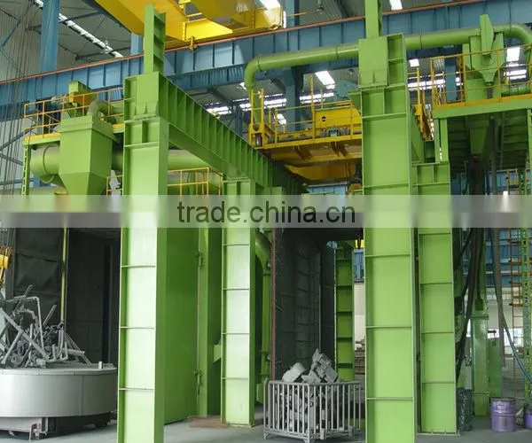Big casting or steel parts rotary table type steel grit blasting equipment
