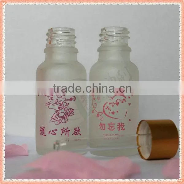 Slimming essenceoil bottle clear glass bottle with printing frosted glass bottle for essential oil