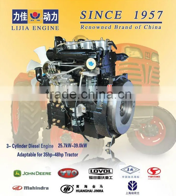 Factory Direct! 40HP LOVOL Tractor Engine 4 Stroke 3 Cylinder Diesel Engine