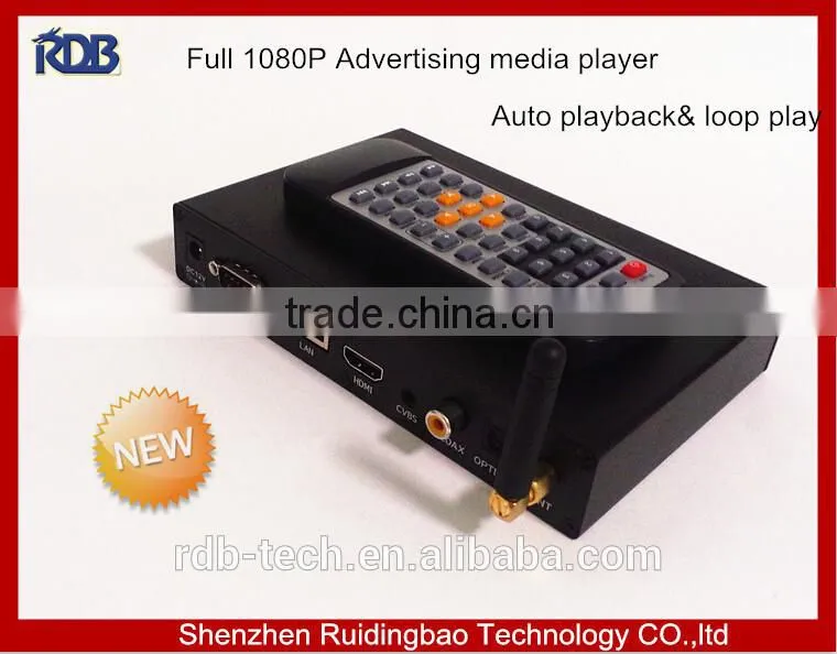 RDB New technology product in china Full hd 1080P advertising media player with auto play and loop play DS009-3