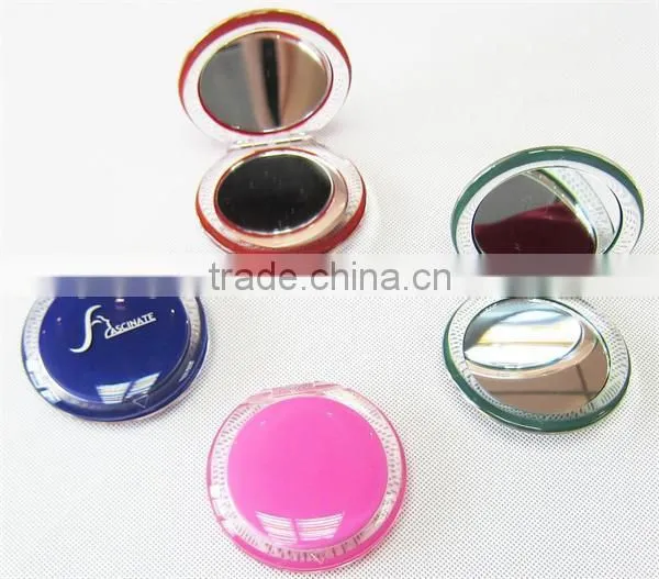 High quality plastic two-sided 10X magnifying mirror compact