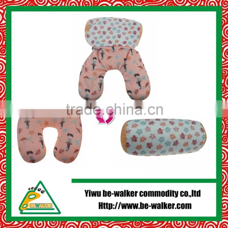 2016 Zebra print 2 in 1 plush convert travel neck pillow