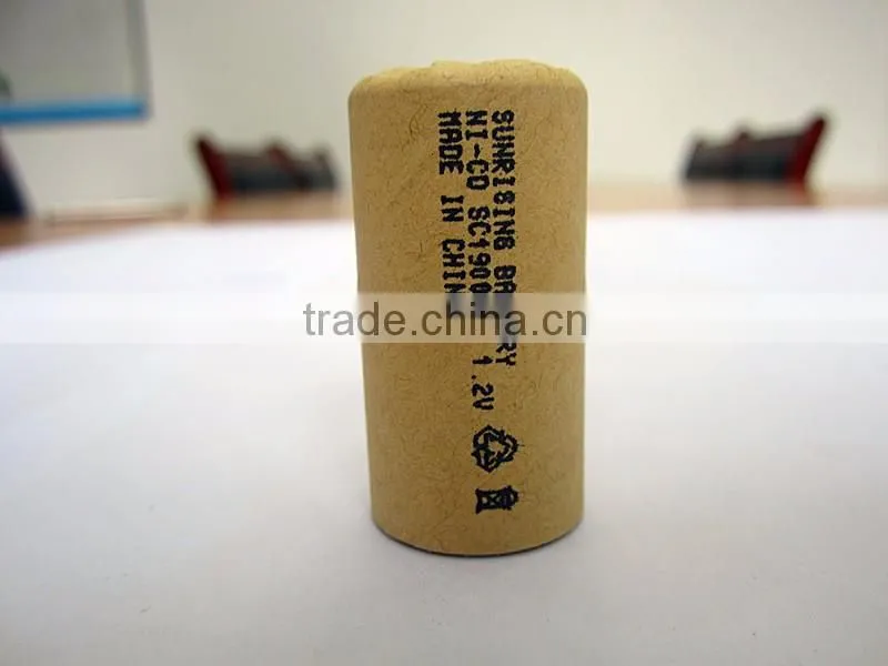 NiCd Rechargeable battery 1.2v sc1900 ni cd battery pack for power tools