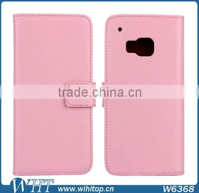 Wholesale Genuine Leather Case for HTC One M9, with Money Slot and Stand