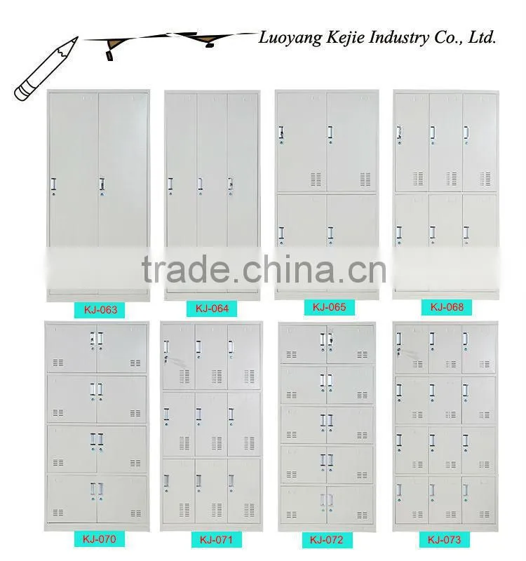 Modern 6 compartment steel locker/6 door Clothing locker with hanging rods/6 door Locker low price