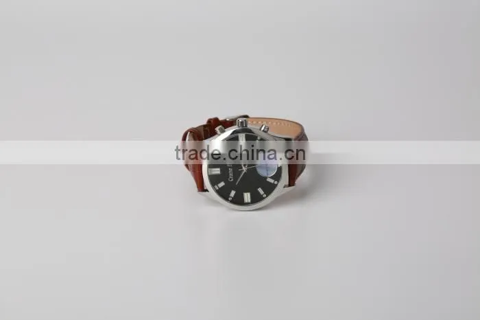 High-grade genuine leather quartz smart watch with sleep monitor , heart rate monitor