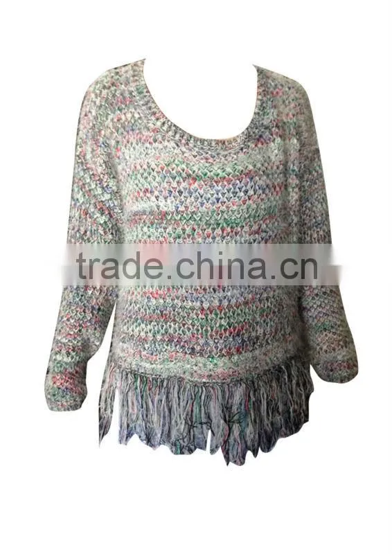 2014-2015 new style casual sweater with tassels embellishment on the bottom