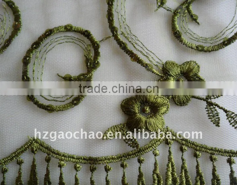 Multicolourful mesh embroidery lace fabric
