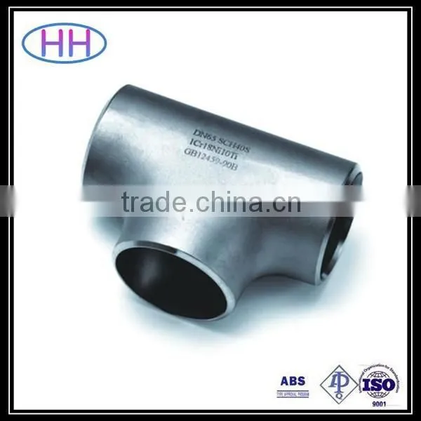 ASME 16.9 Butt Welding Carbon Steel Pipe equal straight Tee Pipe Fitting