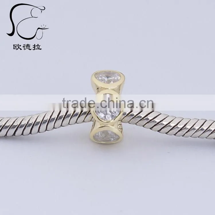 pave diamond round silver multi sapphire spacer bead finding