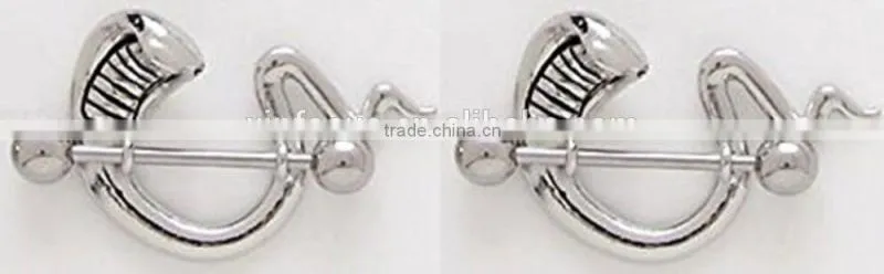 Snake Nipple Shield Rings Barbell
