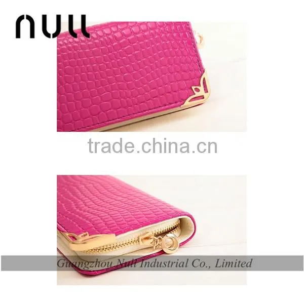 good brand promotion crocodile embossed leather long wallet clutch purse