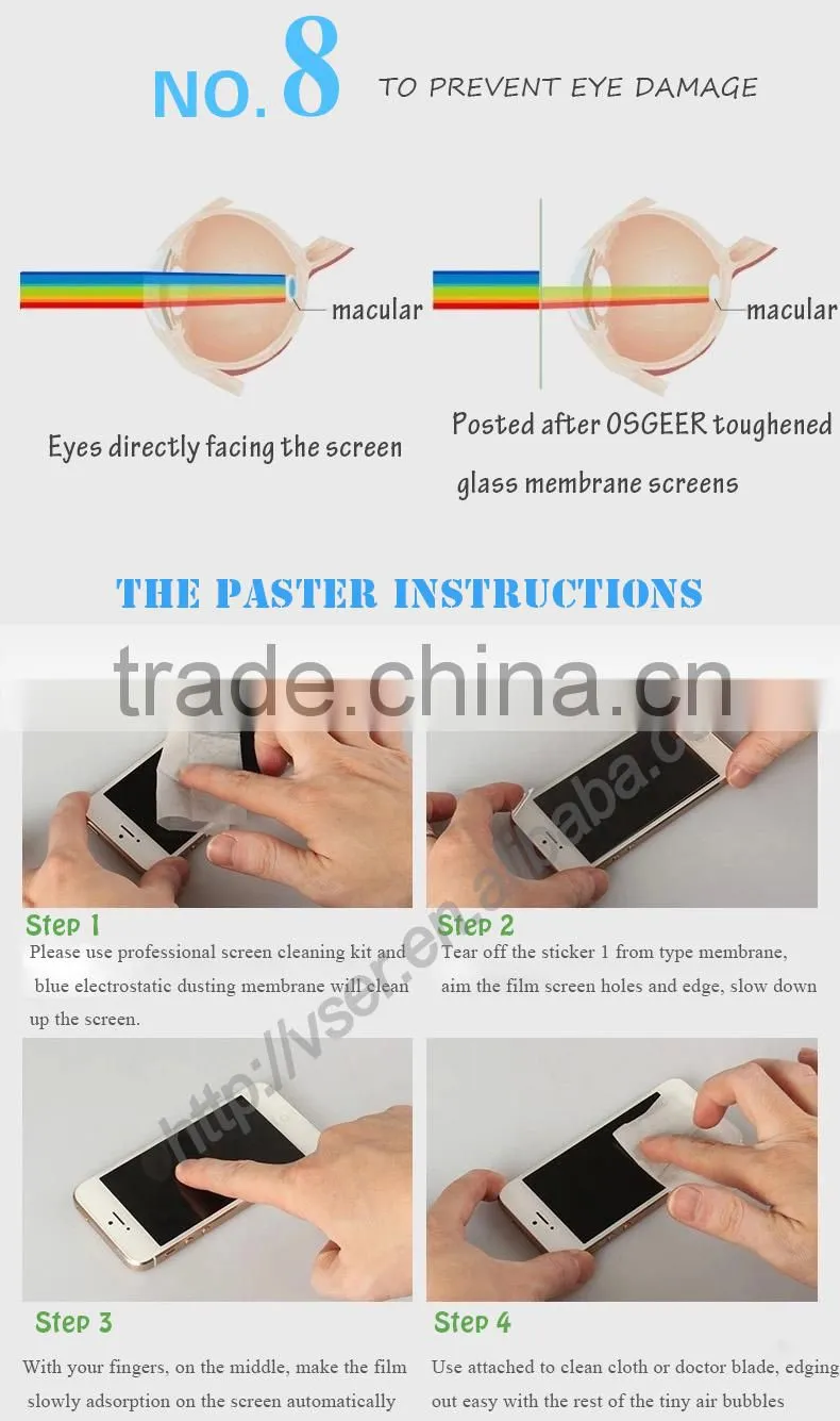 Top quality 0.3mm tempered glass screen protector reviews for HTC 526
