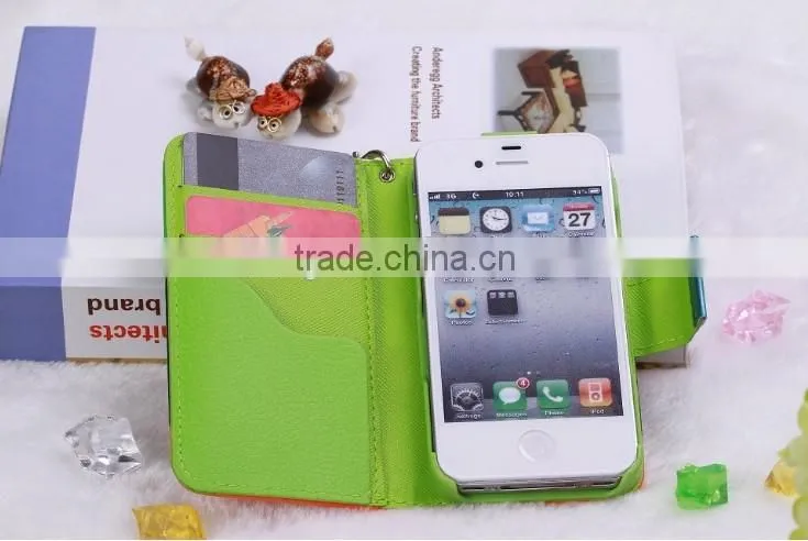China Factory OEM Design Mix Color Flip Wallet Case Cover For iPhone&Samsung