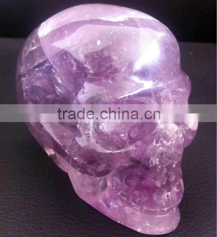Crystal Hand Carving Amethyst Skull for sale