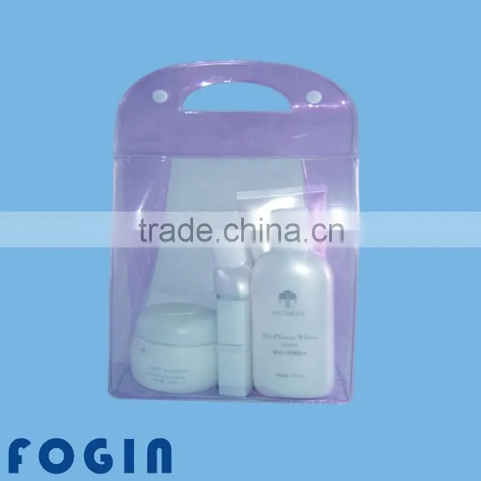 clear vinyl pvc button bags with handles