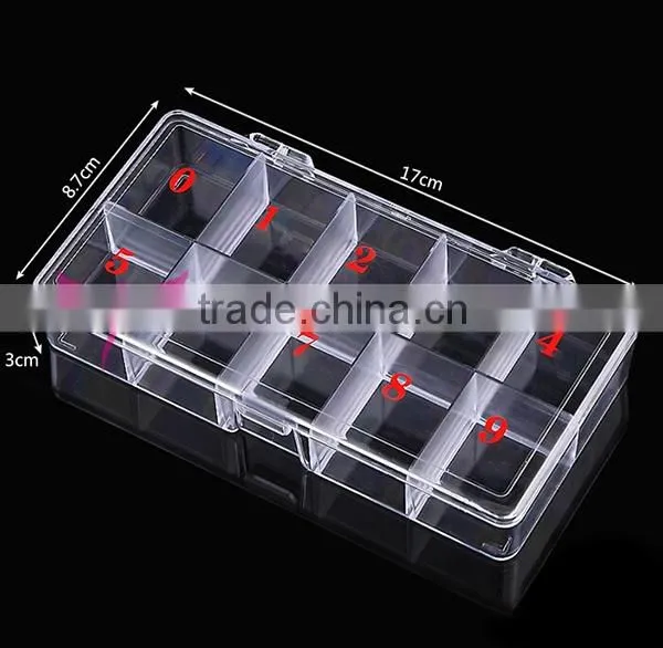 nail tips art transparent empty plastic box for nail salon can hold 500pcs nail tips