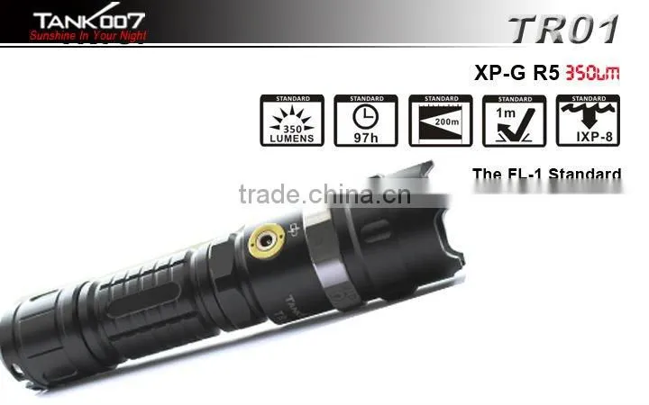 Led camping flashlight performed with 1*18650li-ion battery TANK007 TR01