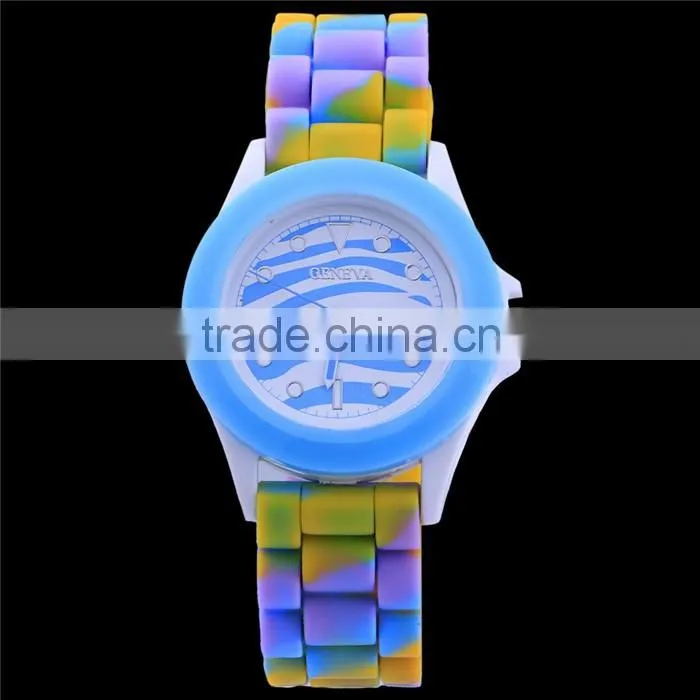 Wholesale watches 2016 camouflage zebra silicone watches rubber watch custom