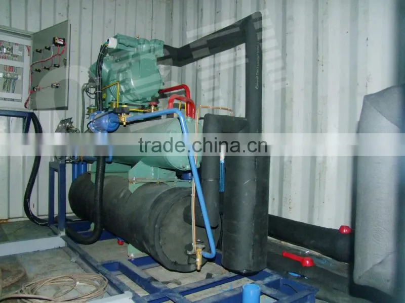 Containerized ice block making machine