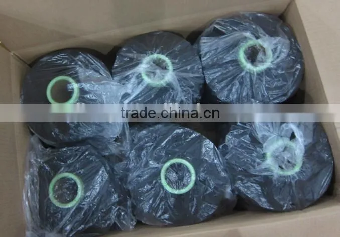 hangzhou china supplier dty 450D/144F polyester yarn semi-dull dope dyed black