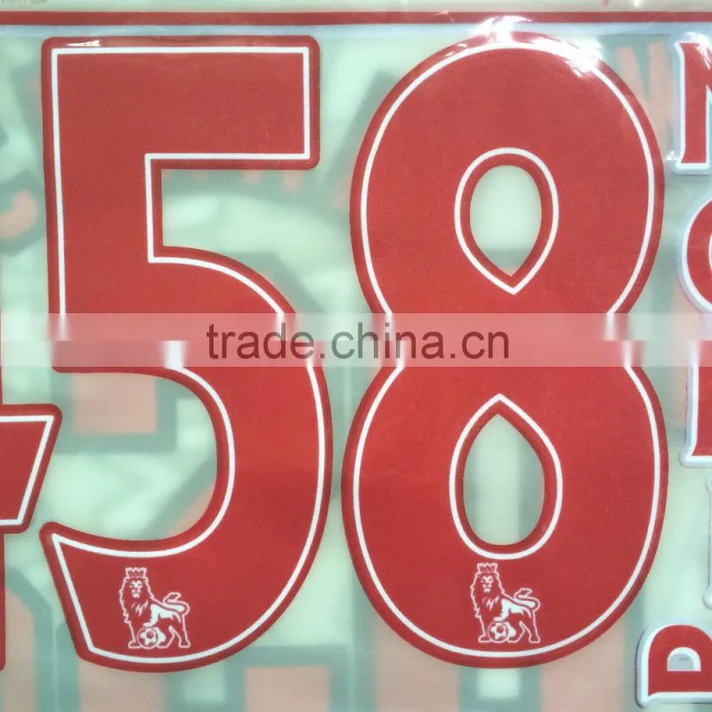 factory direct 3d flocking soccer jersey number stickers serial number stickers vinyl number stickers