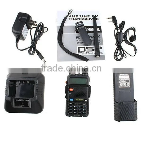 Two Way Radio BAOFENG UV 5R VHF&UHF 136-174 / 400-520 Mhz Dual Band with 3800 mAh li-ion battery Ham Radio