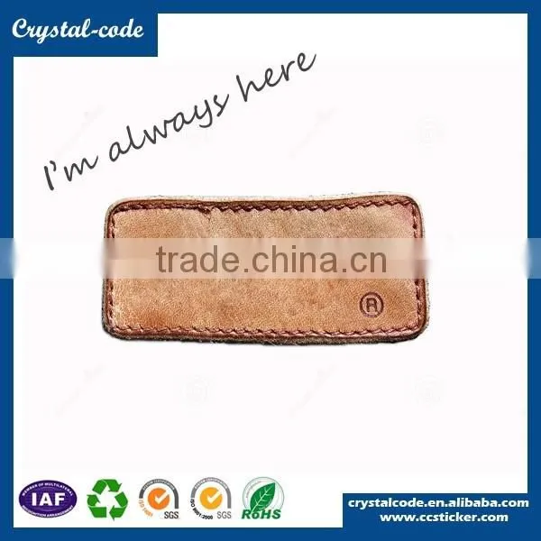 Clothing custom embossed leather label
