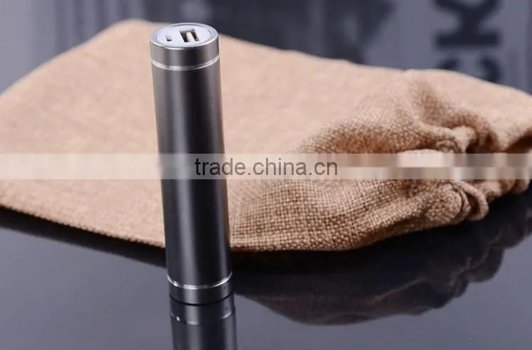 2016 wholesale cylinder shape power bank,2600 mah power bank with LED light