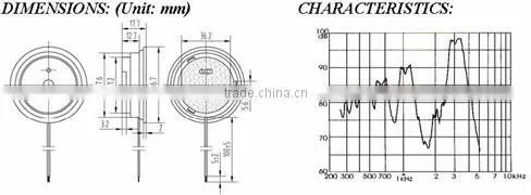 FBPT5718 hot sale piezo buzzer buzzer with wire 12V buzzer (FBELE)