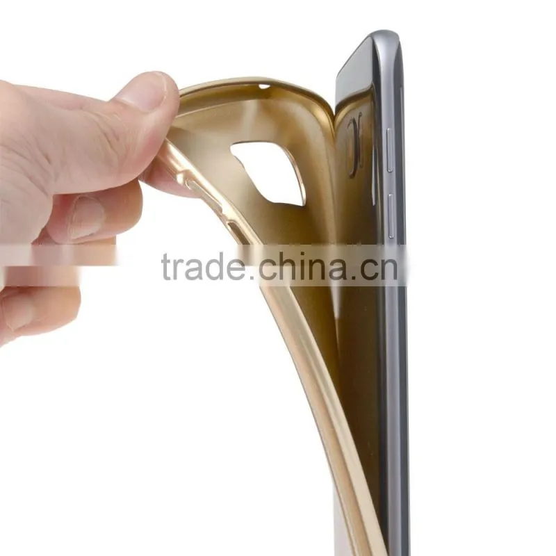 C&T Metal Coated Gel TPU Rubber Flexible Slim Skin Soft Case for Samsung Galaxy S7 Edge