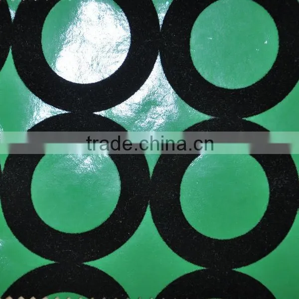 PU flocking sofa leather with circle design