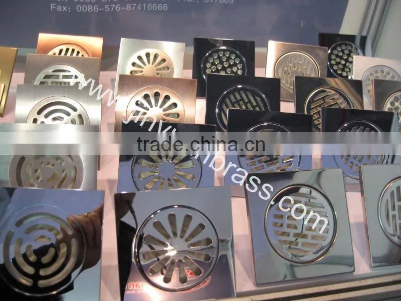 Brass floor drain with ABS inner grating