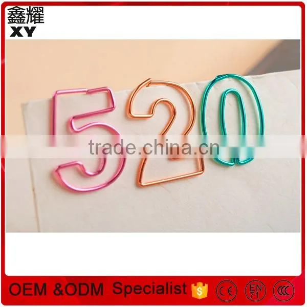 Golden color book shape paper metal clip for school