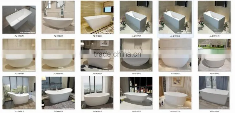 Italia classic design natural stone and resin stone round bathtub for bathroom furniture,freestanding solid surface bathtub