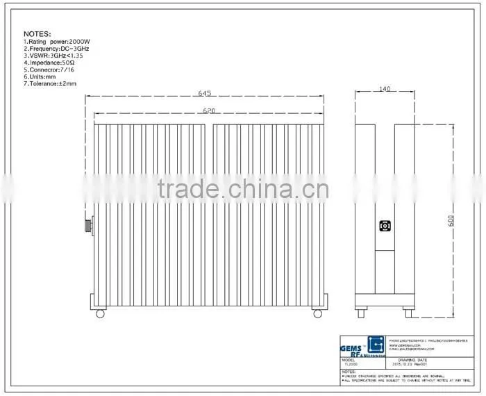 2000W Coaxial Terminations RF Coaxial connector
