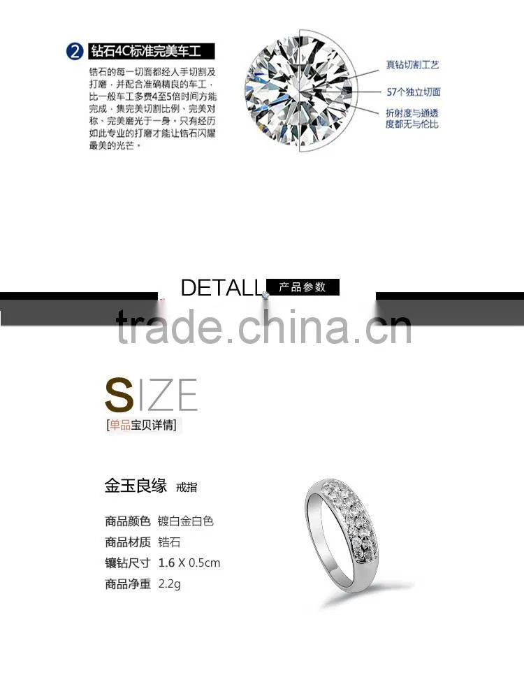 2015 ouxi fashionable unique family rings Crystal jewerly 40137-1