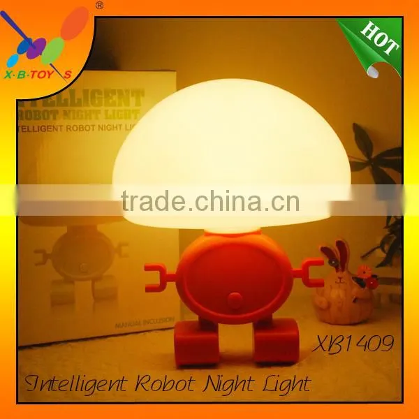 2015 New Creative Intelligent Robot Lamp Lovely Light and Sound Control LED Night Light