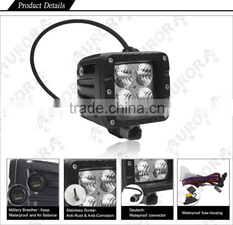 Aurora ISO9001 2'' amber work light jeep wrangler
