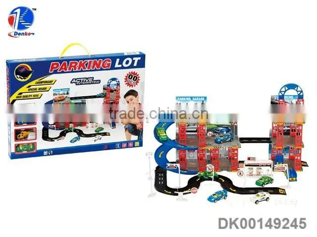 Diecast car parking lot alloy set