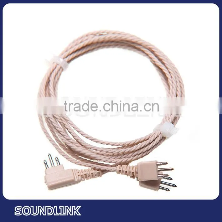 Beige color high quality 3pin Y type hearing aid cord
