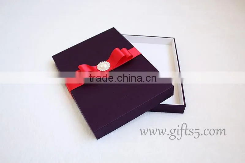 Custom Handmade Luxury Purple Wedding Gift Box for invitations